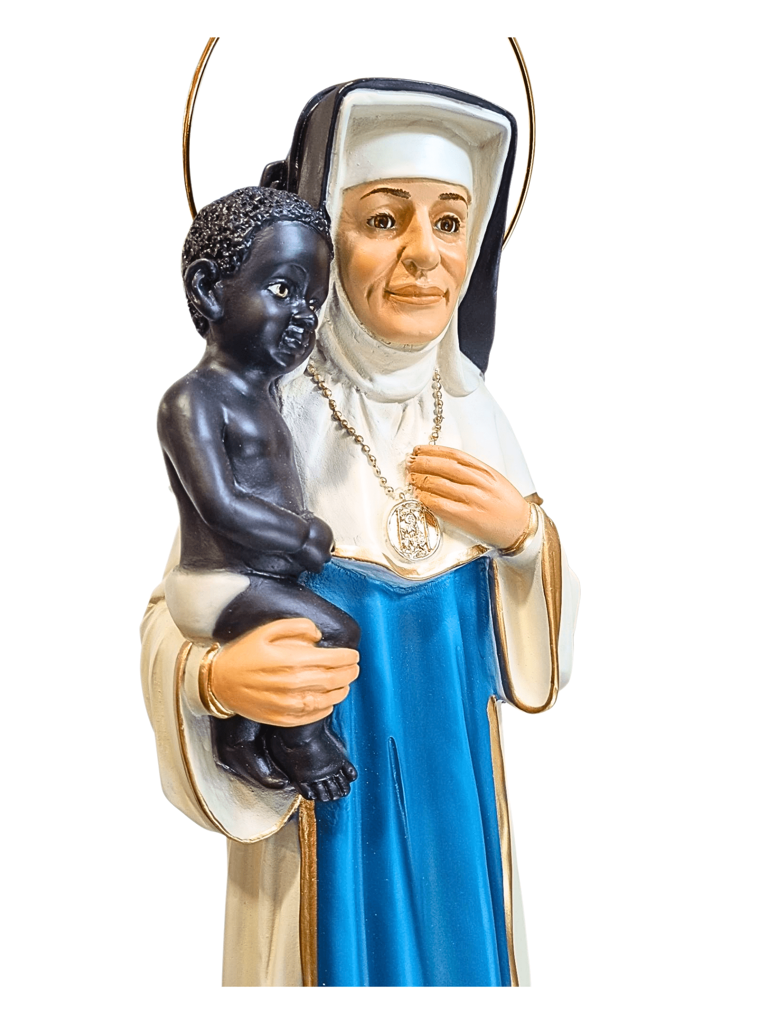 Imagem de Santa Dulce em Pó de Mármore Colorido com Olhos de Vidro 60 cm-TerraCotta Arte Sacra