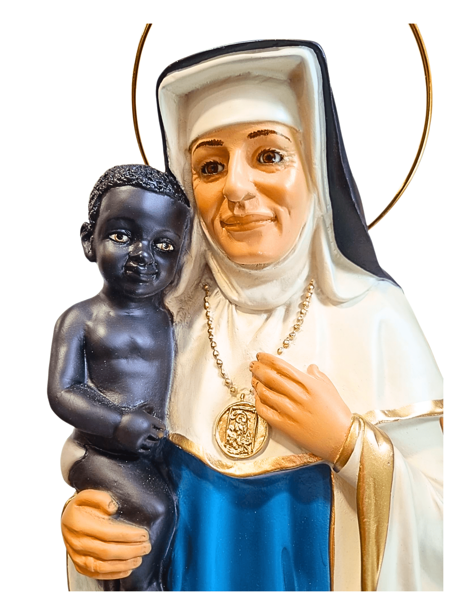 Imagem de Santa Dulce em Pó de Mármore Colorido com Olhos de Vidro 60 cm-TerraCotta Arte Sacra