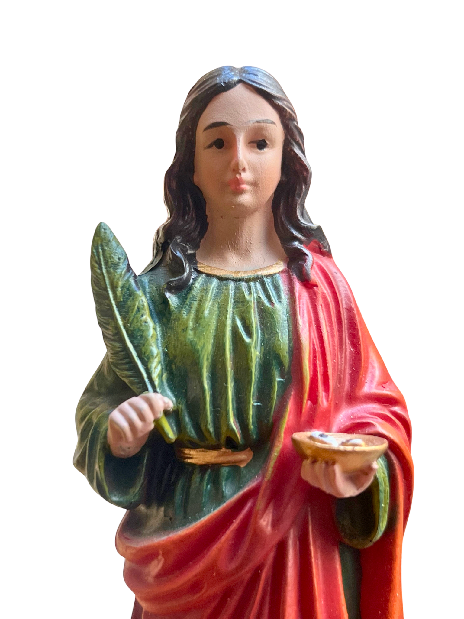 Imagem de Santa Luzia em Resina Colorida 13 cm-TerraCotta Arte Sacra