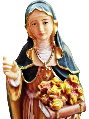 Imagem de Santa Rosa de Lima em Madeira Italiana 15 cm-TerraCotta Arte Sacra
