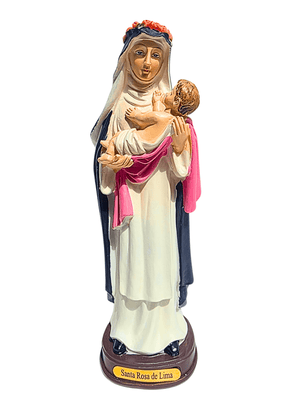 Imagem de Santa Rosa de Lima em Resina 20 cm-TerraCotta Arte Sacra