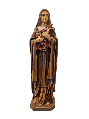 Imagem de Santa Terezinha em Madeira Italiana 29 cm-TerraCotta Arte Sacra