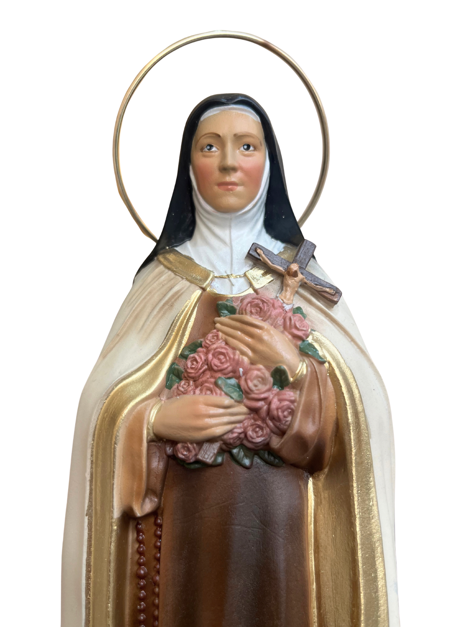 Imagem de Santa Terezinha em Pó de Mármore colorida 25 cm-TerraCotta Arte Sacra