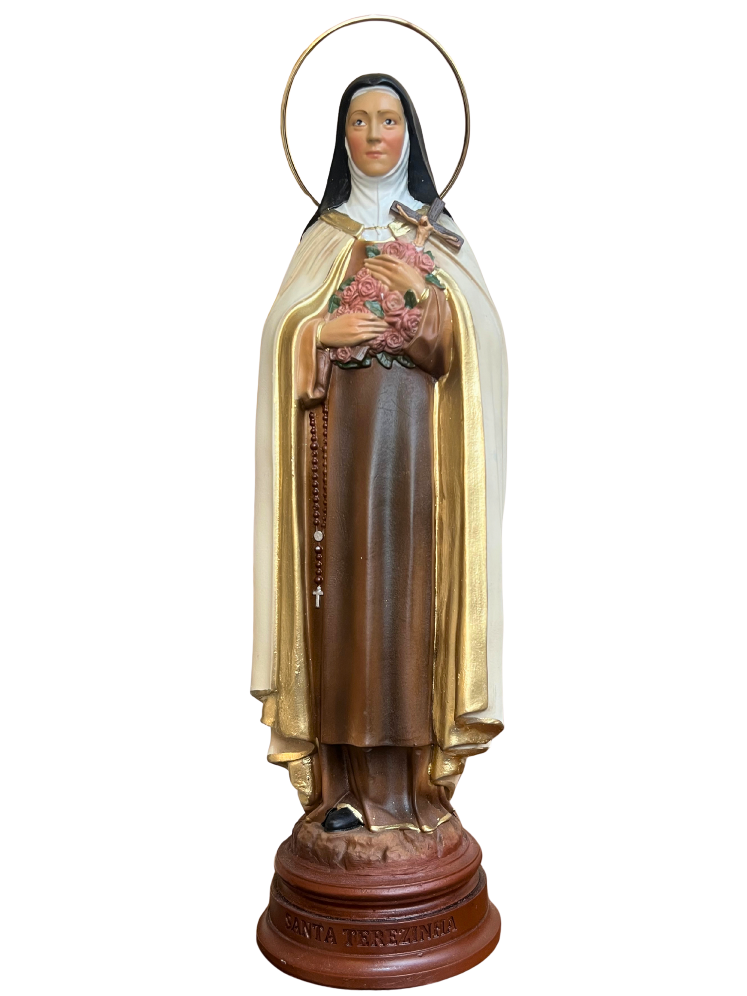 Imagem de Santa Terezinha em Pó de Mármore colorida 25 cm-TerraCotta Arte Sacra