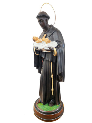 Imagem de São Benedito em Pó de Mármore 60 cm-TerraCotta Arte Sacra