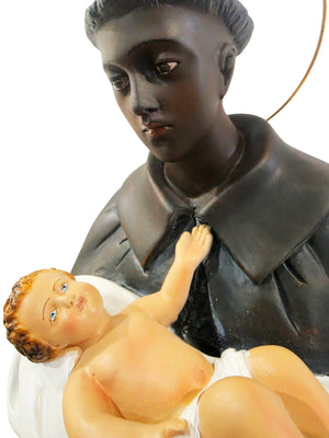 Imagem de São Benedito em Pó de Mármore 60 cm-TerraCotta Arte Sacra