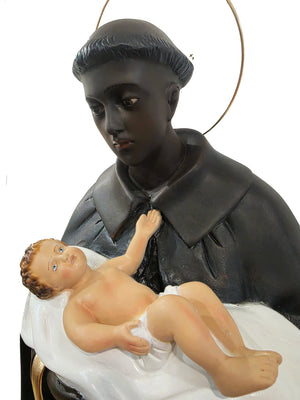 Imagem de São Benedito em Pó de Mármore 60 cm-TerraCotta Arte Sacra