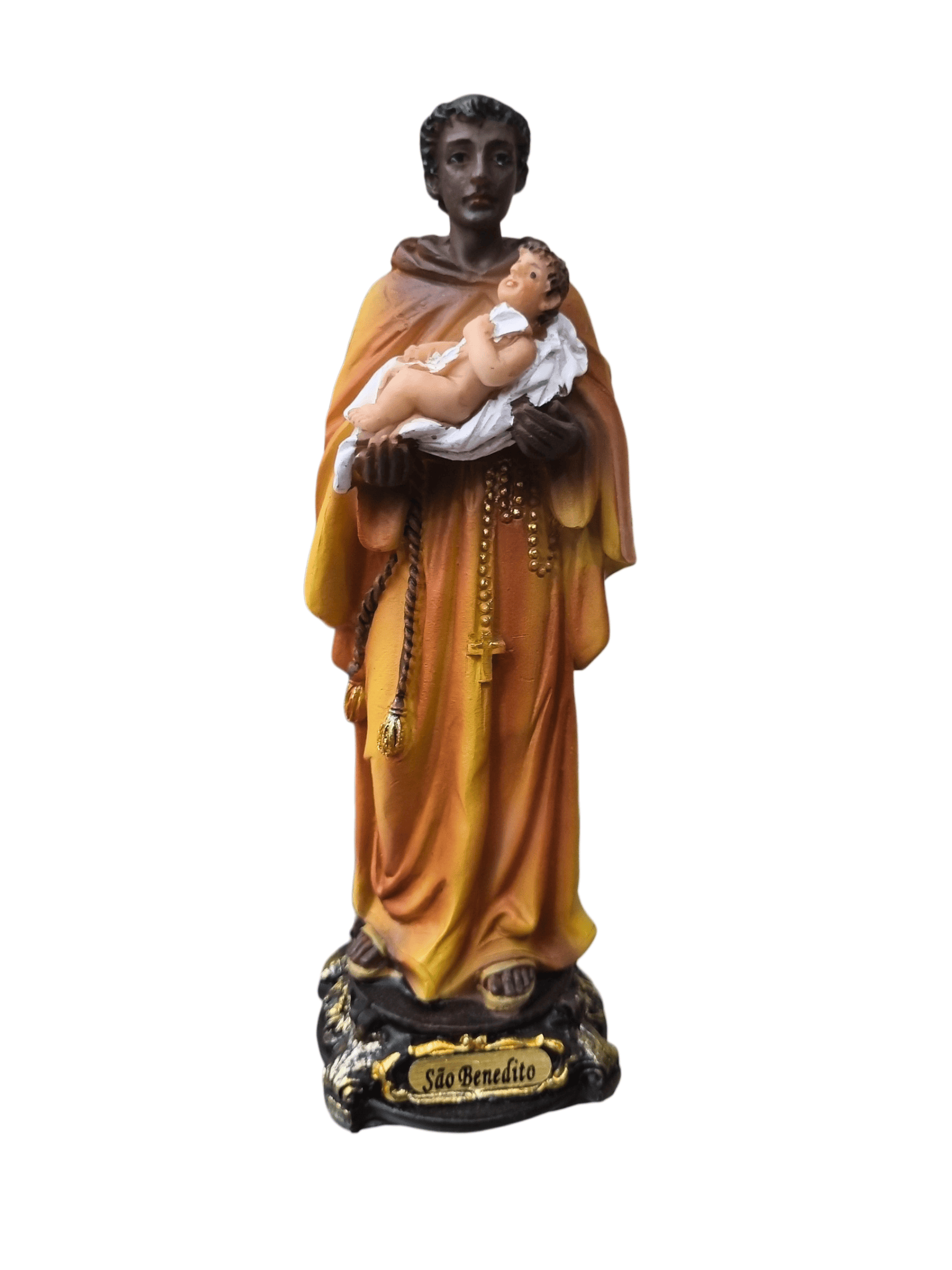 Imagem de São Benedito em Resina 12,50 cm-TerraCotta Arte Sacra