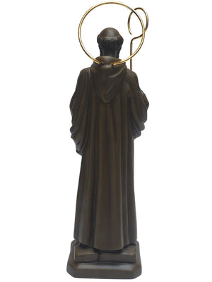 Imagem de São Bento em Pó de Mármore 30 cm Marrom-TerraCotta Arte Sacra