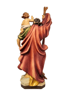 Imagem de São Cristóvão em Madeira Italiana 30 cm-TerraCotta Arte Sacra