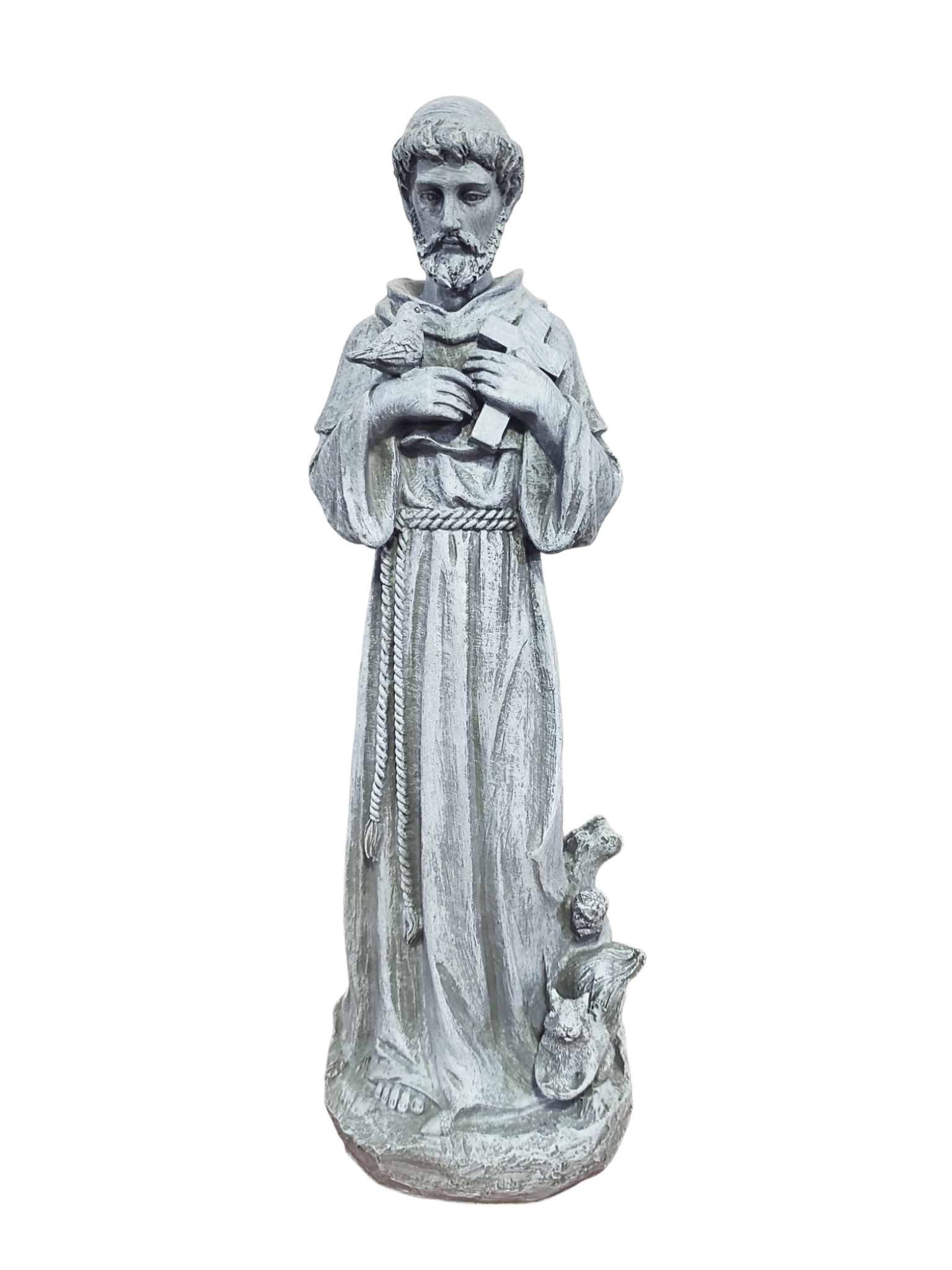 Imagem de São Francisco de Assis em Resina Estilo Pedra 50 cm-TerraCotta Arte Sacra