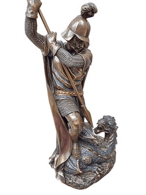 Imagem de São Jorge sem Cavalo com Acabamento em Bronze 31 cm-TerraCotta Arte Sacra