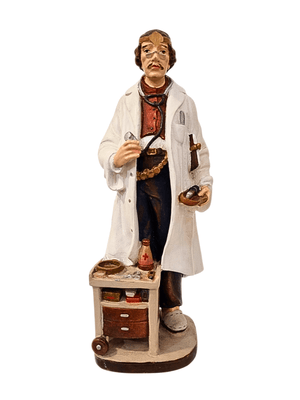 Imagem de São José Moscati em Madeira Italiana 19,5 cm-TerraCotta Arte Sacra