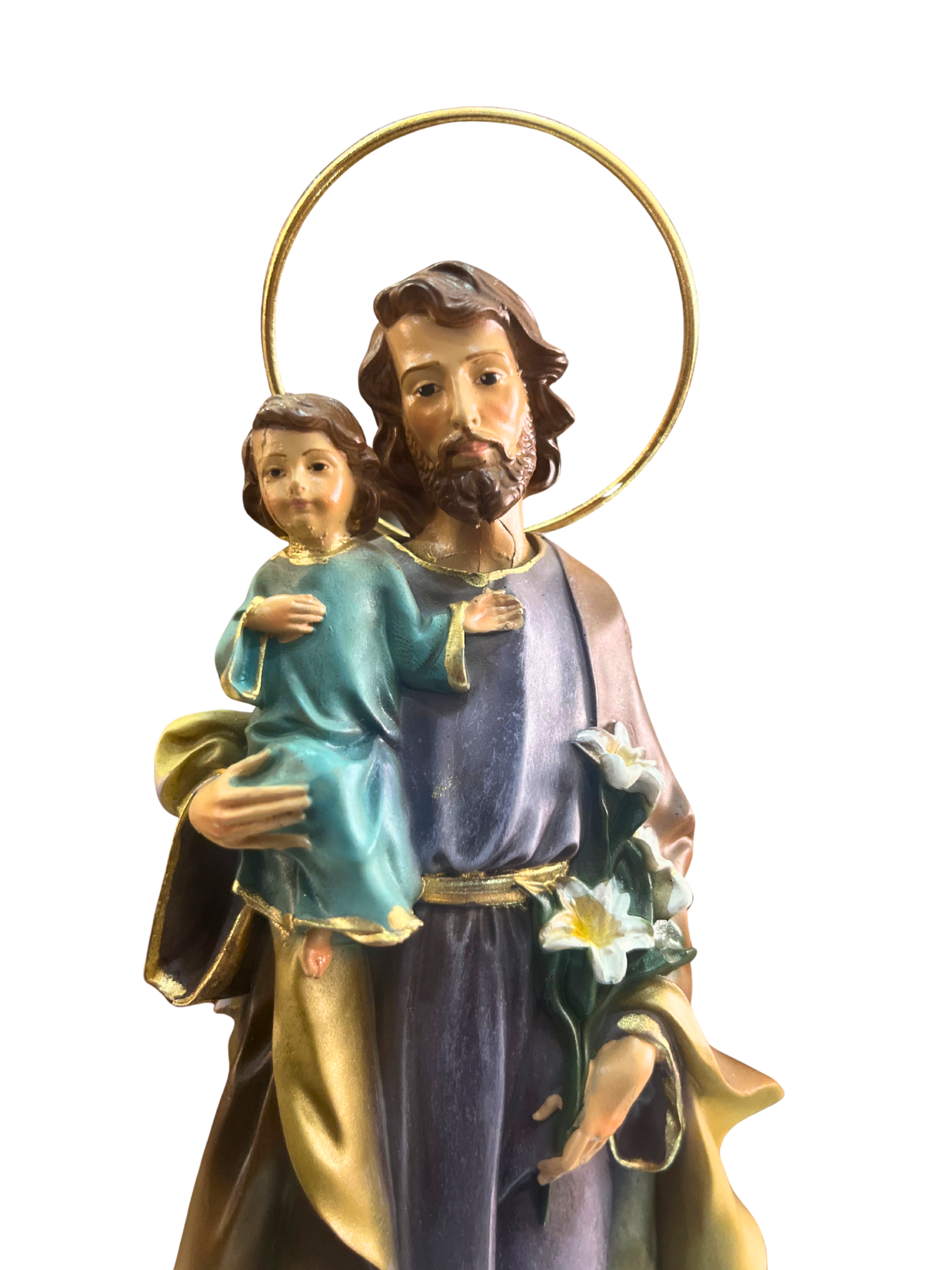 Imagem de São José em Pó de Mármore Colorida 25 cm-TerraCotta Arte Sacra