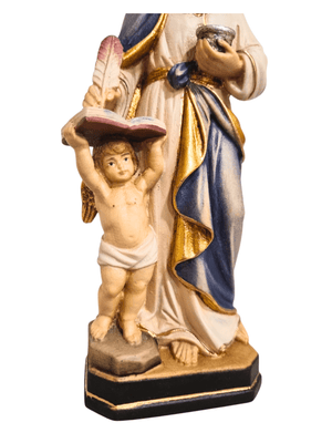 Imagem de São Mateus de Madeira Italiana 20 cm Colorido-TerraCotta Arte Sacra