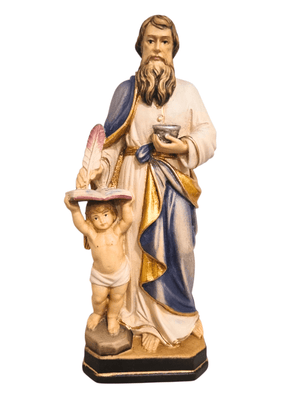 Imagem de São Mateus de Madeira Italiana 20 cm Colorido-TerraCotta Arte Sacra