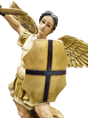 Imagem de São Miguel Arcanjo em Pó de Mármore Barroco 60 cm-TerraCotta Arte Sacra