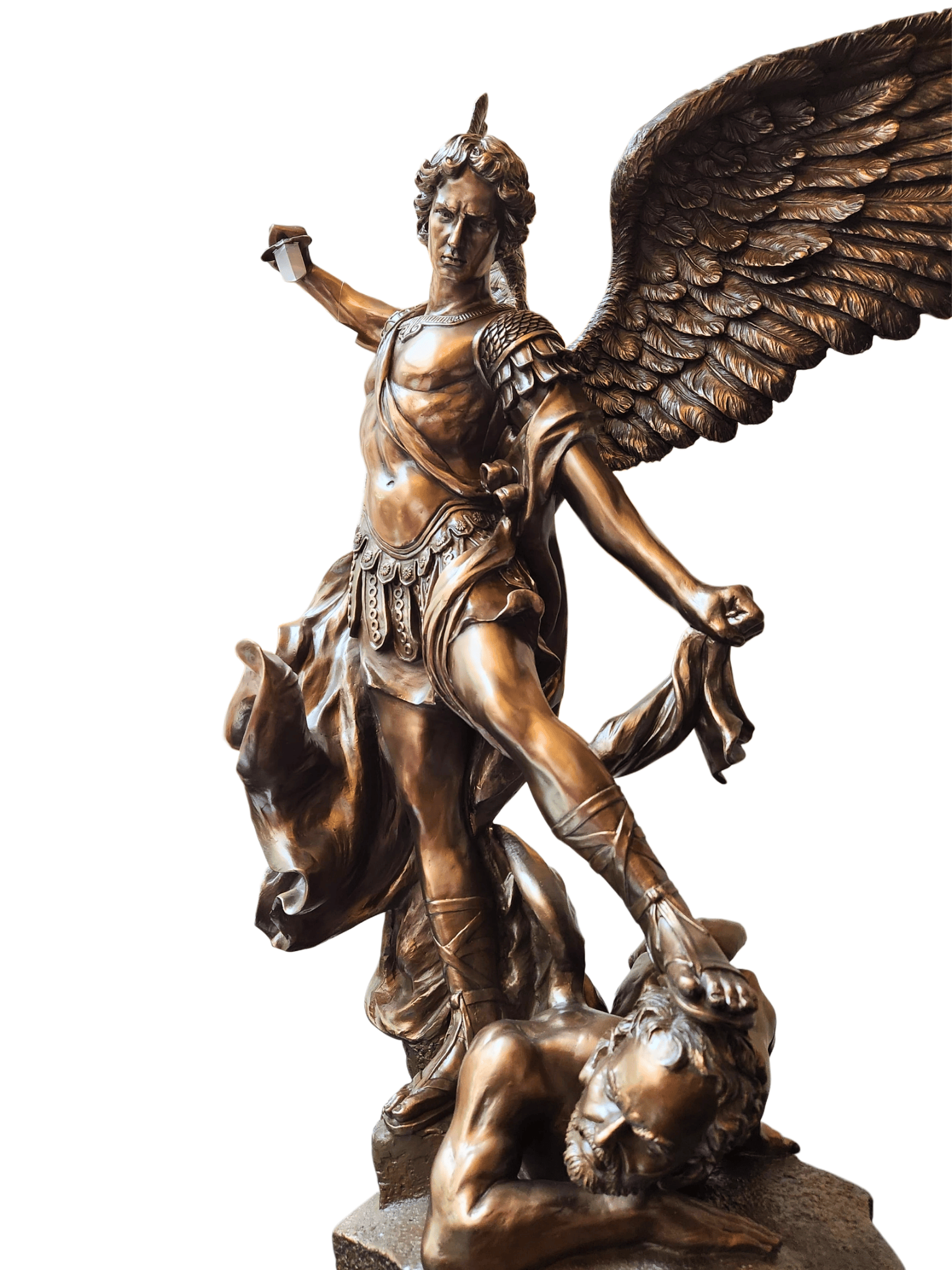 Imagem de São Miguel com Acabamento em Bronze 112 cm-TerraCotta Arte Sacra