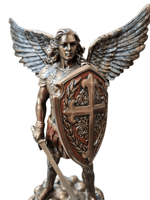 Imagem de São Miguel com Acabamento em Bronze 19 cm-TerraCotta Arte Sacra