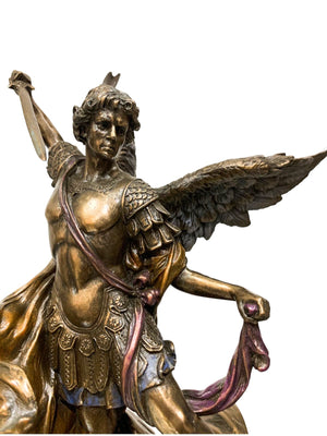 Imagem de São Miguel com Acabamento em Bronze 23 cm-TerraCotta Arte Sacra