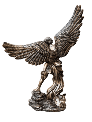 Imagem de São Miguel com Acabamento em Bronze 34 cm-TerraCotta Arte Sacra