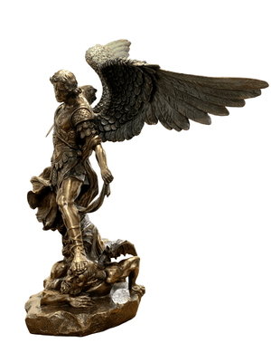 Imagem de São Miguel com Acabamento em Bronze 73 cm-TerraCotta Arte Sacra