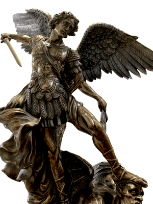 Imagem de São Miguel com Acabamento em Bronze 73 cm-TerraCotta Arte Sacra