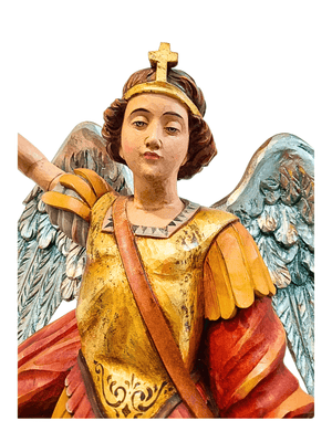 Imagem de São Miguel em Madeira Italiana 68 cm-TerraCotta Arte Sacra
