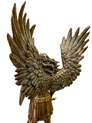 Imagem de São Miguel sem o Demônio com Acabamento em Bronze 36 cm-TerraCotta Arte Sacra