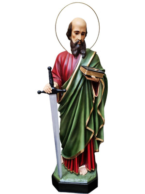 Imagem de São Paulo em Pó de Mármore com Olhos de Vidro 105 cm-TerraCotta Arte Sacra