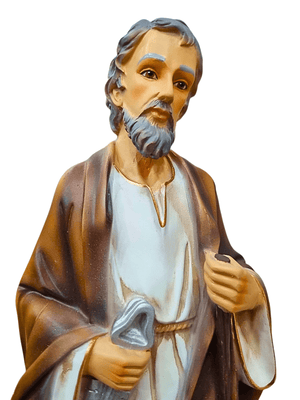 Imagem de São Pedro em Pó de Mármore Colorida 30 cm-TerraCotta Arte Sacra