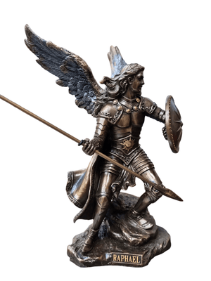 Imagem de São Rafael com Acabamento em Bronze 23 cm-TerraCotta Arte Sacra