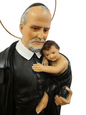 Imagem de São Vicente de Paula 60 cm em Pó de Mármore-TerraCotta Arte Sacra