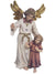 Imagem do Anjo da Guarda com Menina de Madeira Italiana 12 cm-TerraCotta Arte Sacra