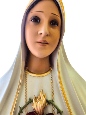 Imagem do Imaculado Coração de Fátima com Olhos de Vidro 1,20 m-TerraCotta Arte Sacra