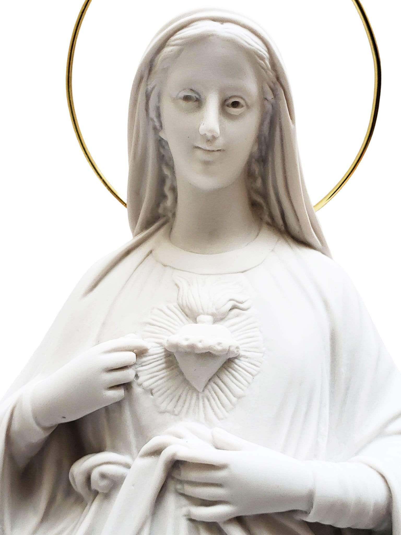 Imagem do Imaculado Coração de Maria em Pó de Mármore-TerraCotta Arte Sacra