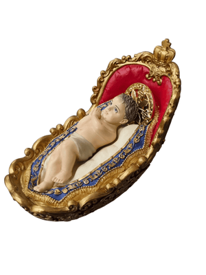 Imagem do Menino Jesus na Manjedoura em Resina Colorida 12 cm-TerraCotta Arte Sacra