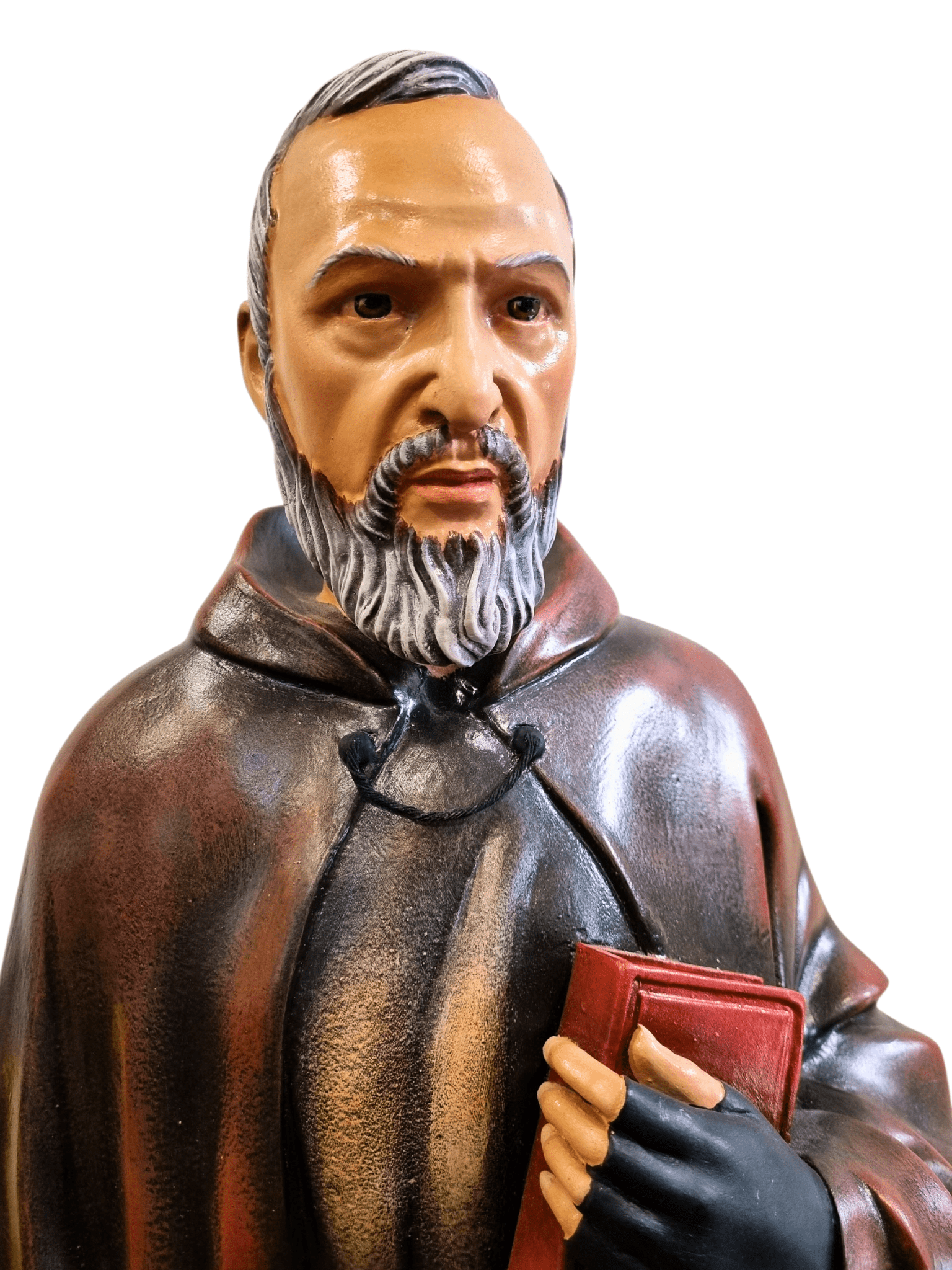 Imagem do Padre Pio Colorida em Fibra de Vidro 1 m-TerraCotta Arte Sacra