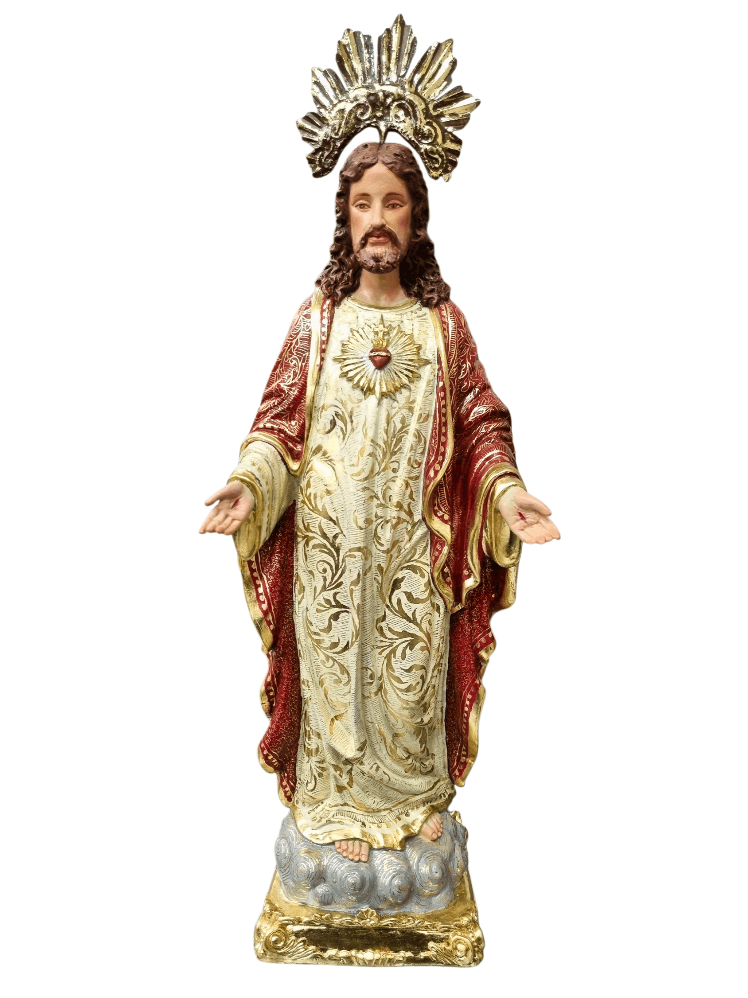 Imagem do Sagrado Coração Jesus Policromado de 46 cm-TerraCotta Arte Sacra
