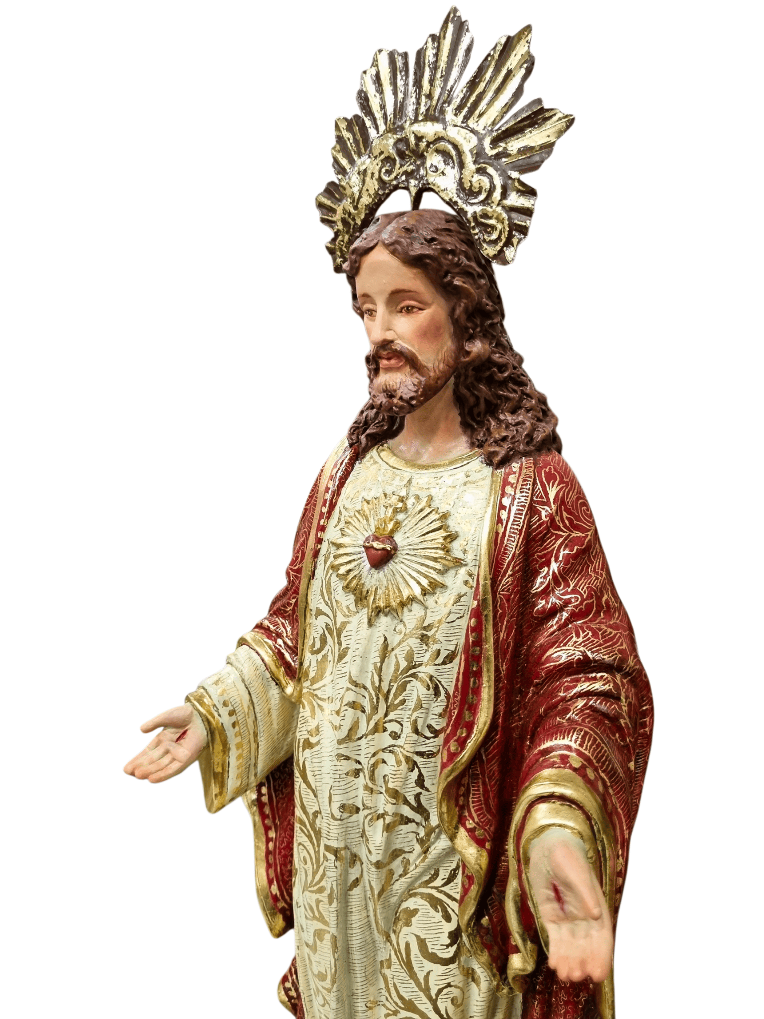 Imagem do Sagrado Coração Jesus Policromado de 46 cm-TerraCotta Arte Sacra