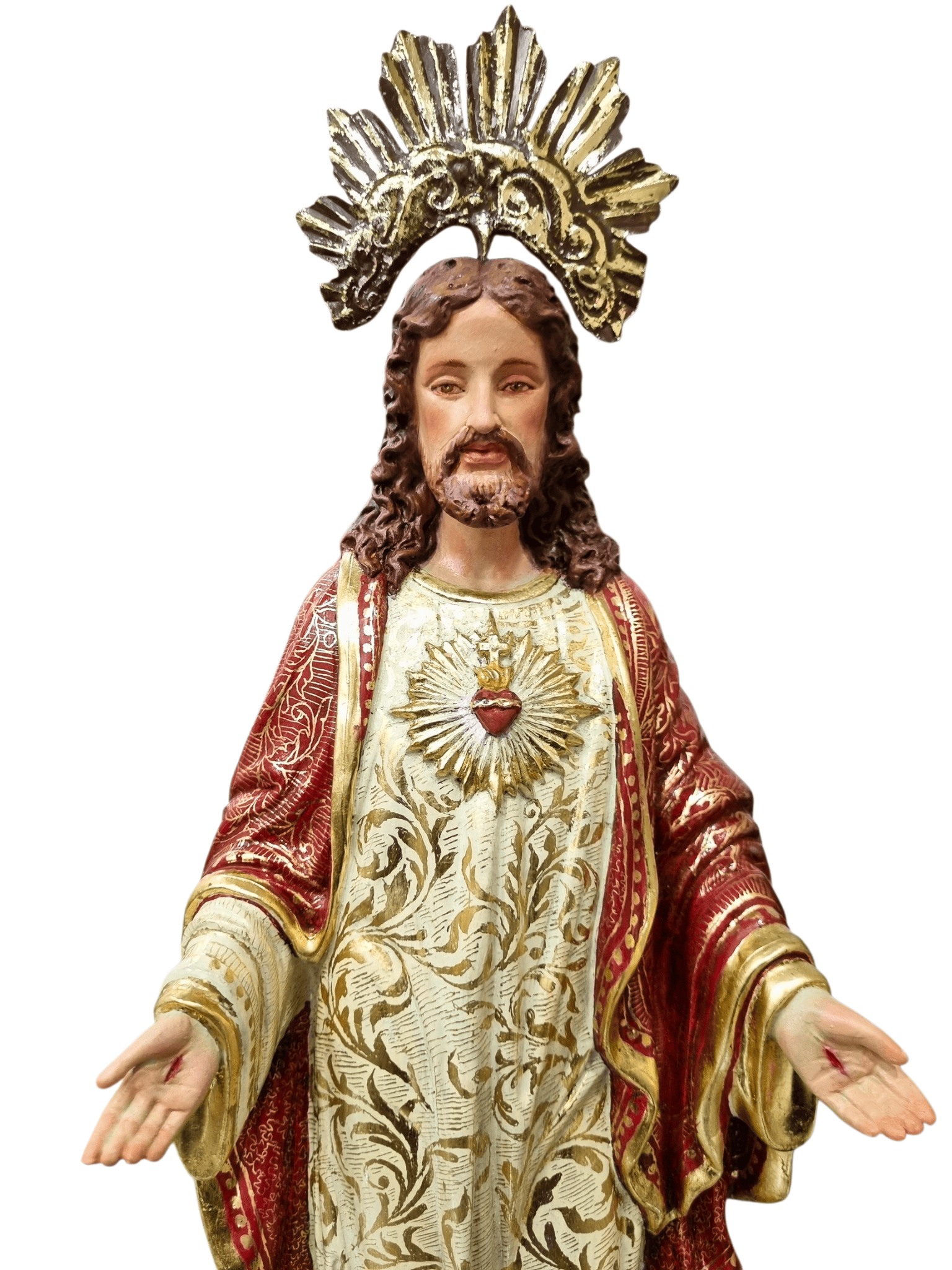 Imagem do Sagrado Coração Jesus Policromado de 46 cm-TerraCotta Arte Sacra