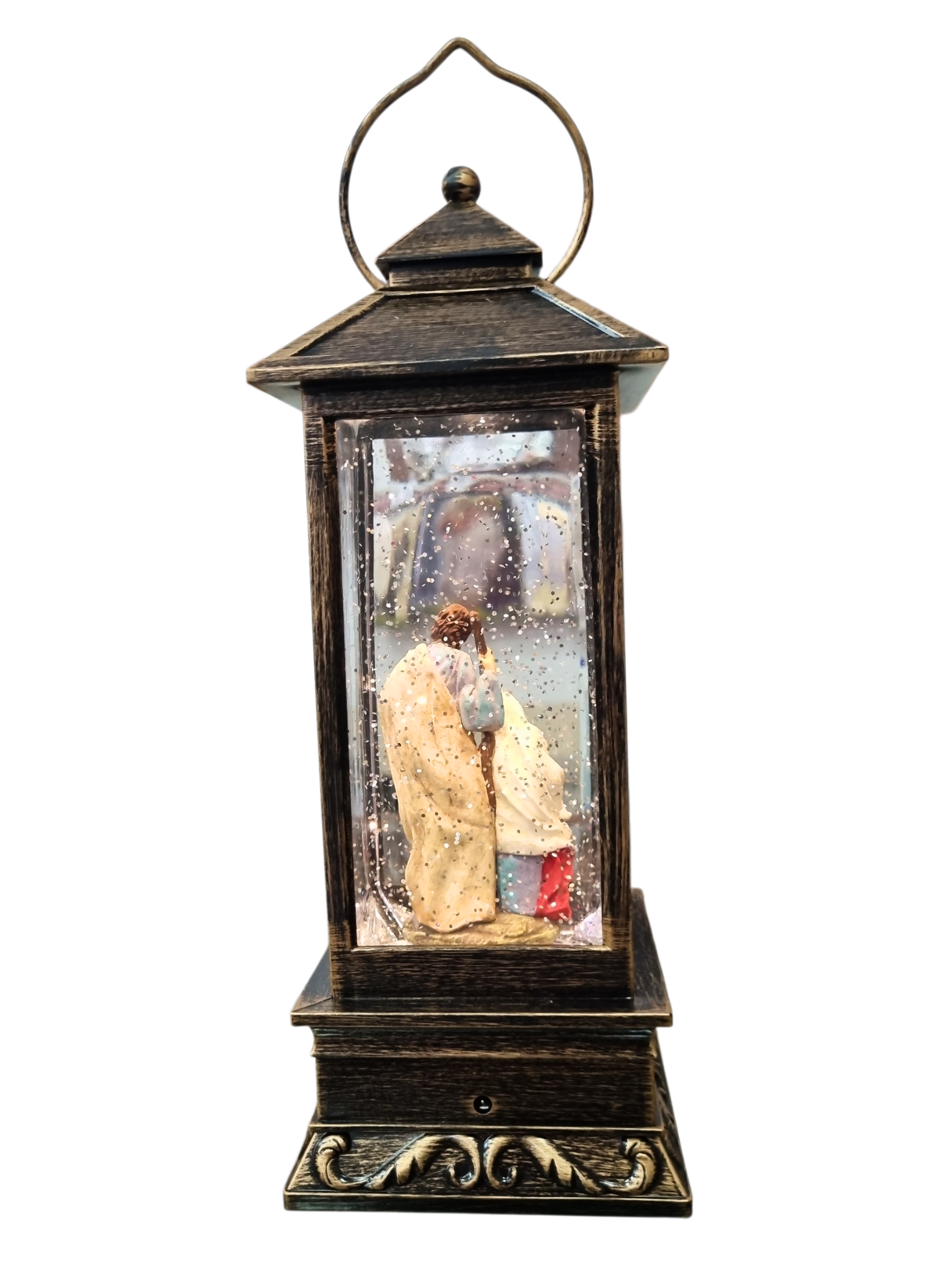 Luminária da Sagrada Família Manto Azul 33 x 11 cm-TerraCotta Arte Sacra