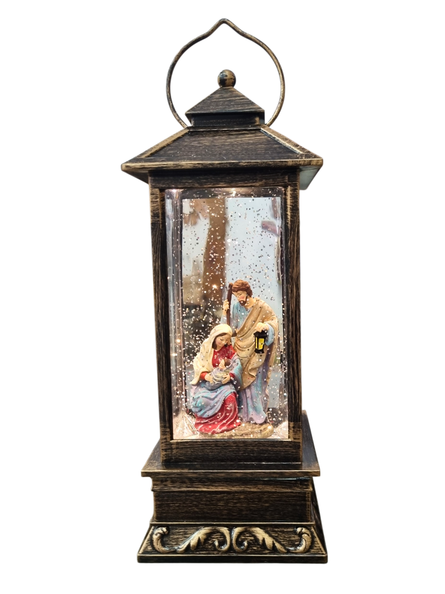 Luminária da Sagrada Família Manto Azul 33 x 11 cm-TerraCotta Arte Sacra