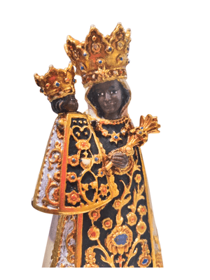 Madonna de Altötting de Madeira Italiana 16 cm Colorida-TerraCotta Arte Sacra