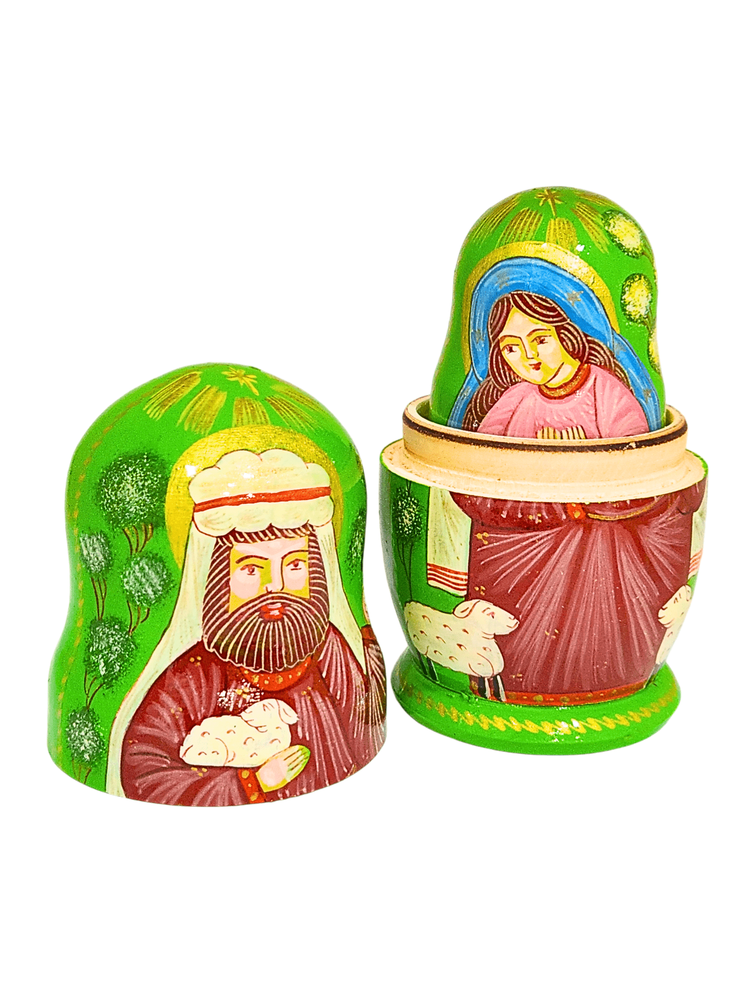 Matrioska Sagrada Família Verde 11 x 6 cm-TerraCotta Arte Sacra