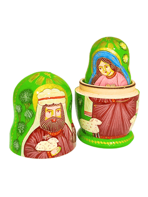 Matrioska Sagrada Família Verde 11 x 6 cm-TerraCotta Arte Sacra