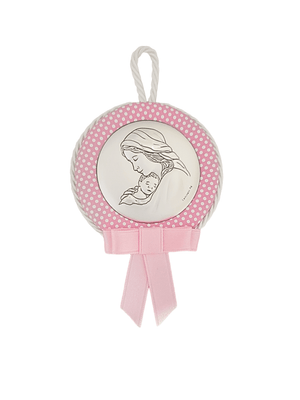 Medalhão de Berço com Medalha de Prata Madona (Meninas)-TerraCotta Arte Sacra