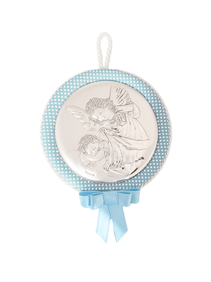 Medalhão de Berço com Medalha de Prata e Música (Meninos)-TerraCotta Arte Sacra