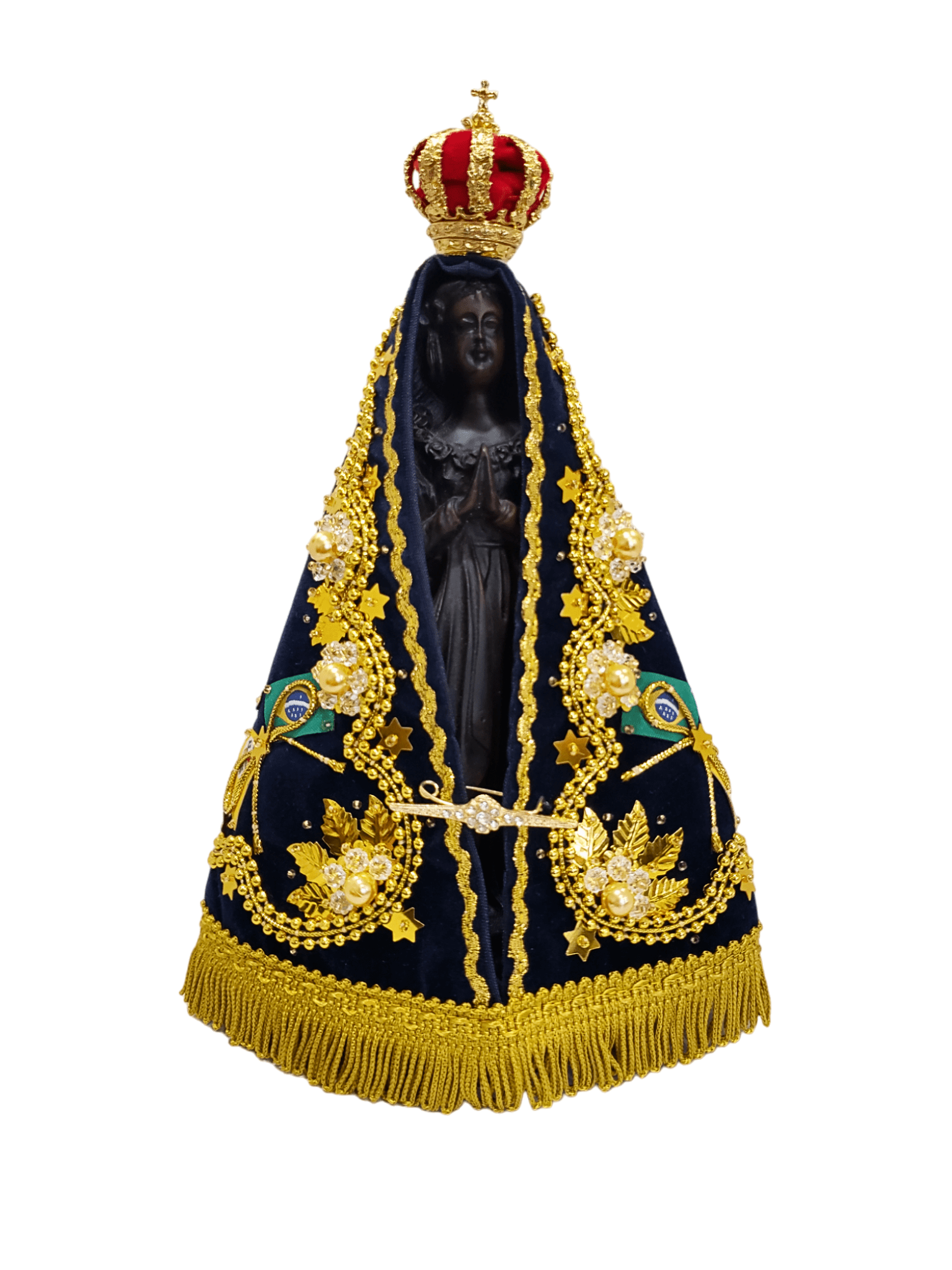 Nossa Senhora Aparecida Completa Manto Dourado 23 cm-TerraCotta Arte Sacra