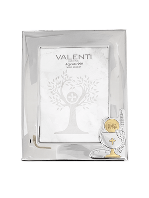 Porta Retrato Italiano de Prata Moldura Comunhão 20 cm x 25 cm-TerraCotta Arte Sacra